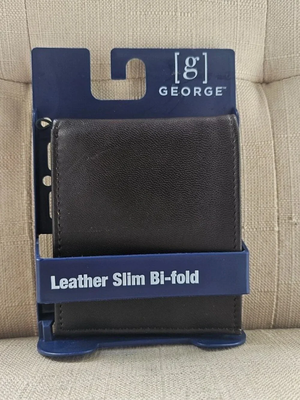 George Men Wallet Black Genuine Leather Bifld Card Holder Slim ID Billfold New